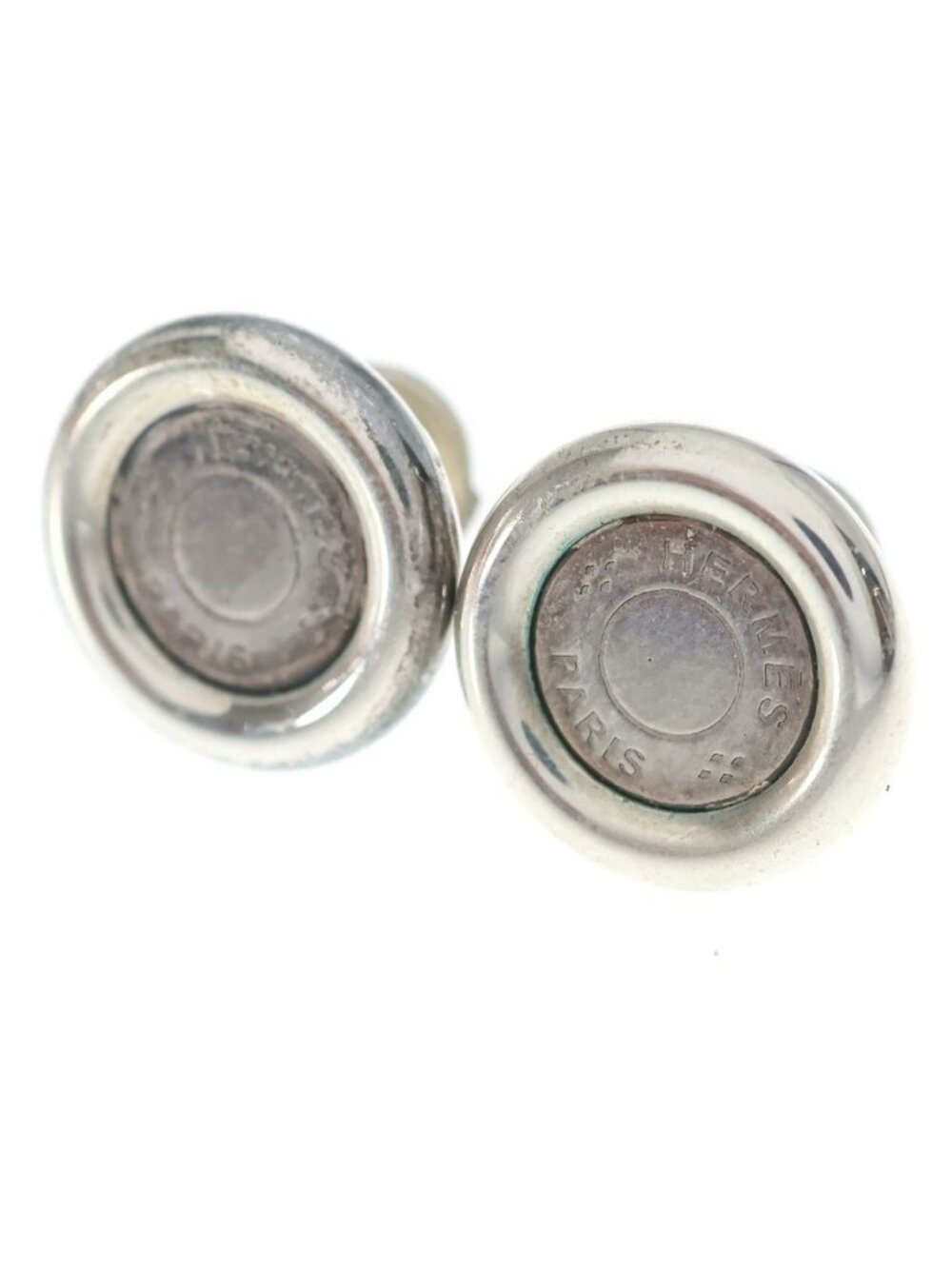 Hermes Series Clou de Selle Earrings Set of 2 Silver